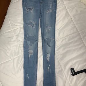 Distressed jeans